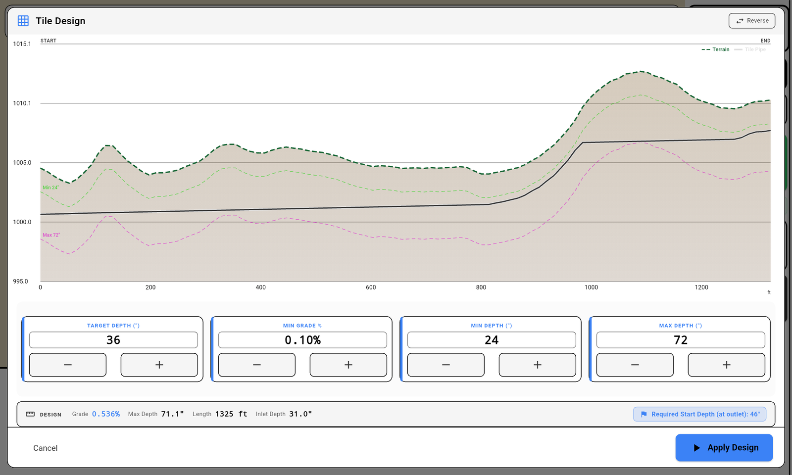 Tile-Best-Fit design screen